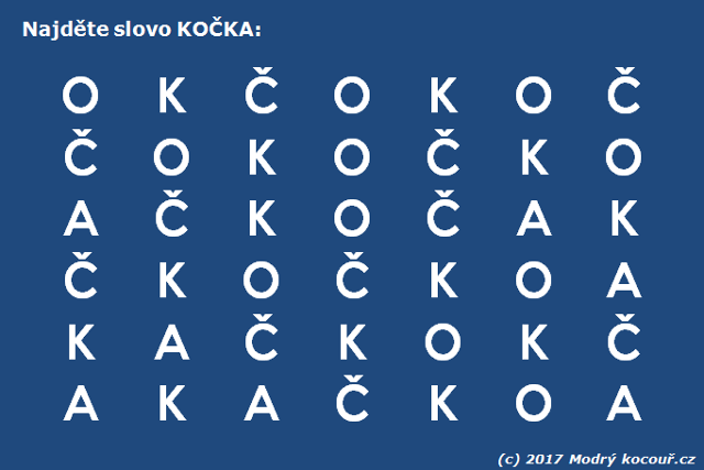Kvízouř 25: Najdi slovo kočka